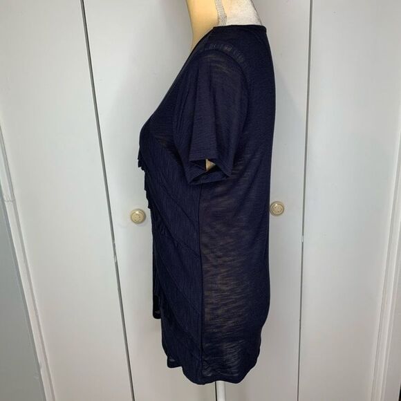 Women’s Blue Top Ruffled Medium Coldwater Creek - Picture 4 of 8